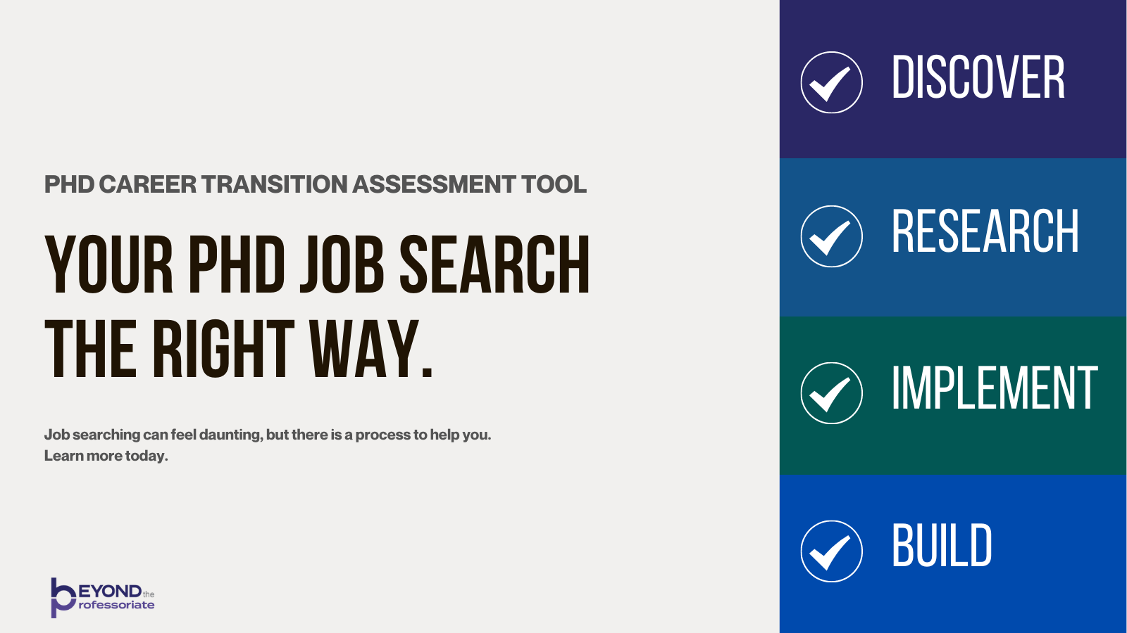 Your PhD Job Search the Right Way: Discover, Research, Implement, Build.